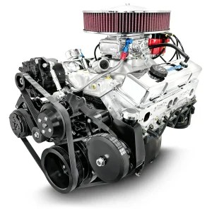 GM Small Block Compatible 350 c.i. Engine - 341 Horsepower - Deluxe Dressed with Black Pulley Kit - Carbureted