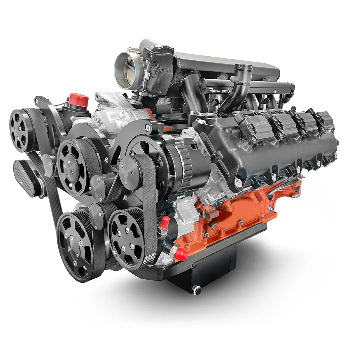 Chrysler Hemi Compatible 426 c.i. Engine and T56 Manual Transmission - 610 HP - Standard Edition Builder Series with Polished Pulley Kit - Fuel Injected