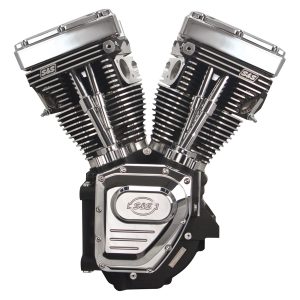 S&S Cycle T111 Long Block Silver Engine with Easy Start 585 Camshafts