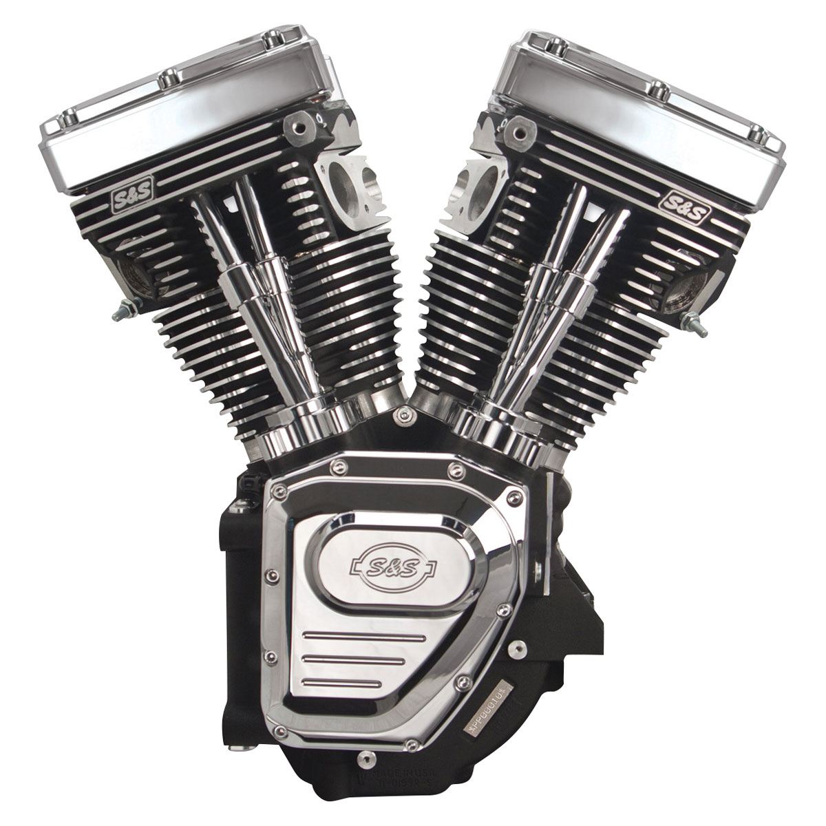 S&S Cycle T111 Long Block Silver Engine with Easy Start 585 Camshafts