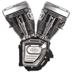 S&S Cycle T111 Long Block Wrinkle Black Engine with Easy Start 585 Camshaft